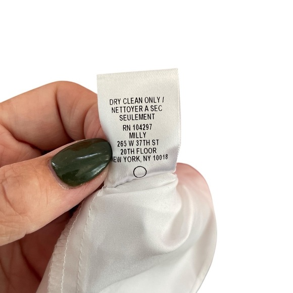 Milly Silk Coral and White Swim Coverup with V-Neck and Flutter Sleeves Size 4 - Picture 11 of 12